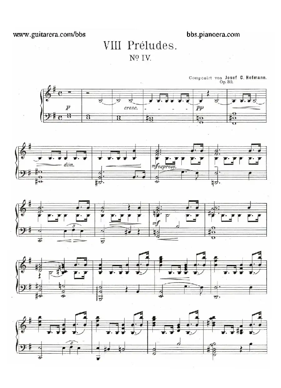 Eight Preludes Op.30(8首前奏曲 4. e小调)