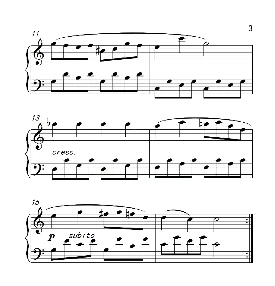 第一级B组 练习曲(中国音乐学院钢琴考级作品1~6级)
