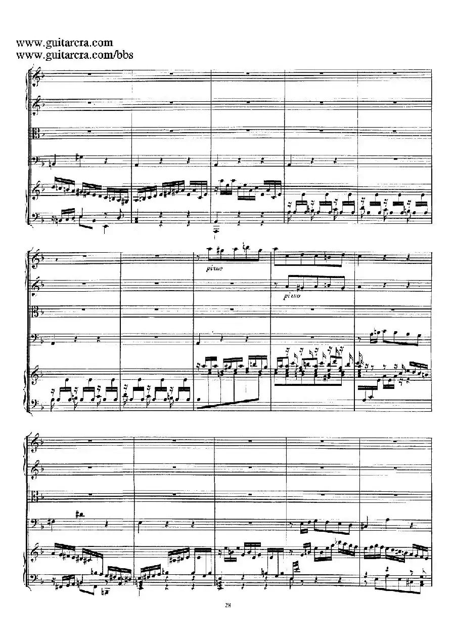 d小调第一号古钢琴协奏曲 BWV 1052(总谱)