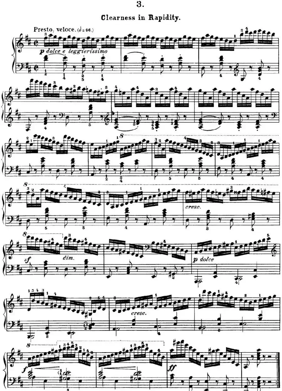 50首车尔尼Op.740钢琴手指灵巧技术练习曲(NO.3)