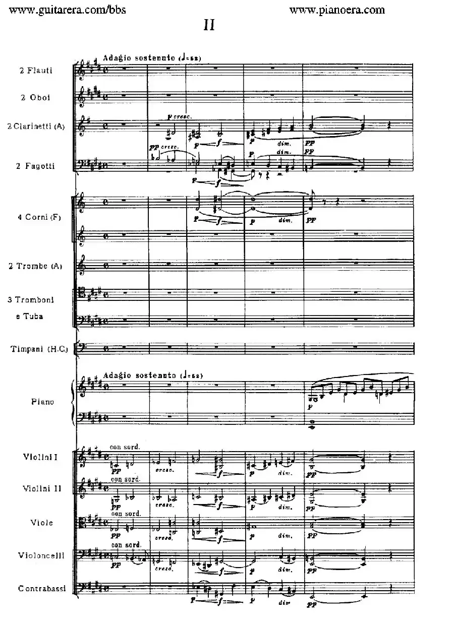 c小调第二钢琴协奏曲 Op.18(第二乐章总谱)
