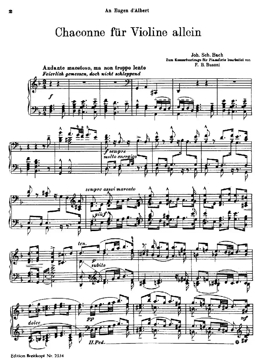 Chaconne in d Minor BWV 1004(d小调恰空)