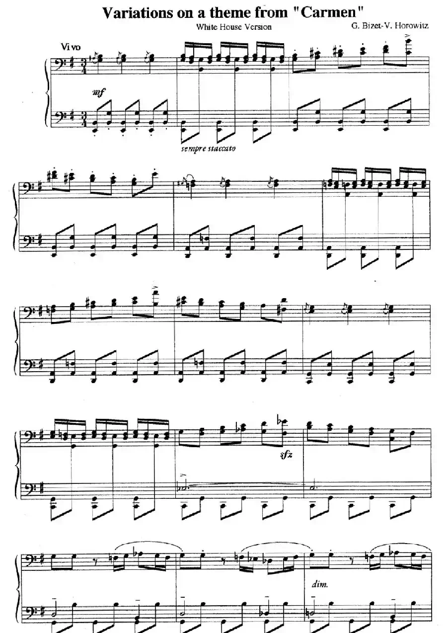 Carmen Variations 12 Pieces(12首卡门主题变奏曲·11)