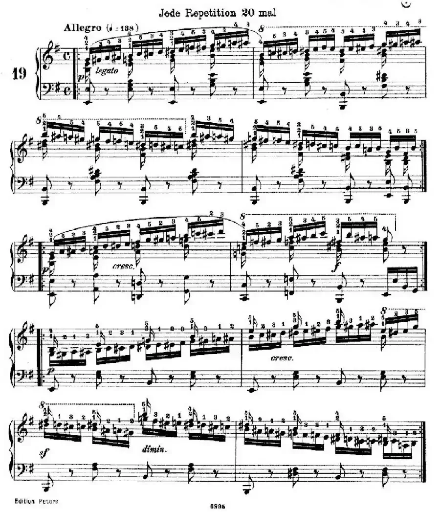 School of the Virtuoso Op.365(60首钢琴高级练习曲·19)