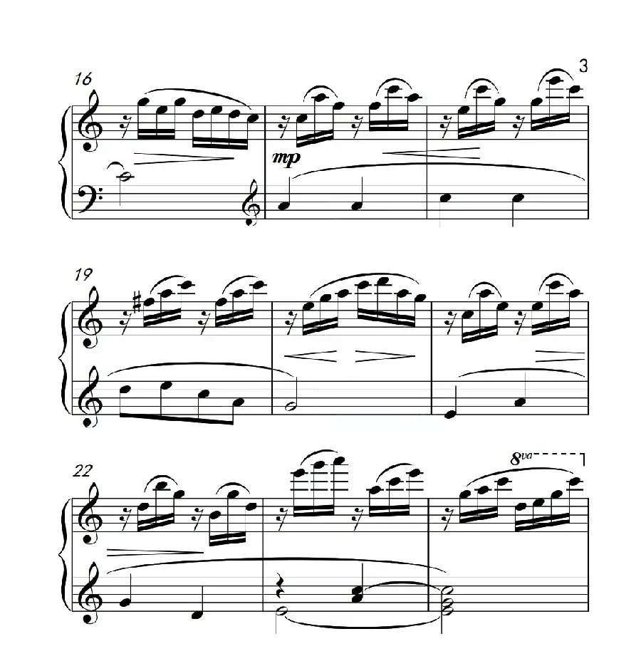 第六级B组 溪边嬉水(中国音乐学院钢琴考级作品1~6级)