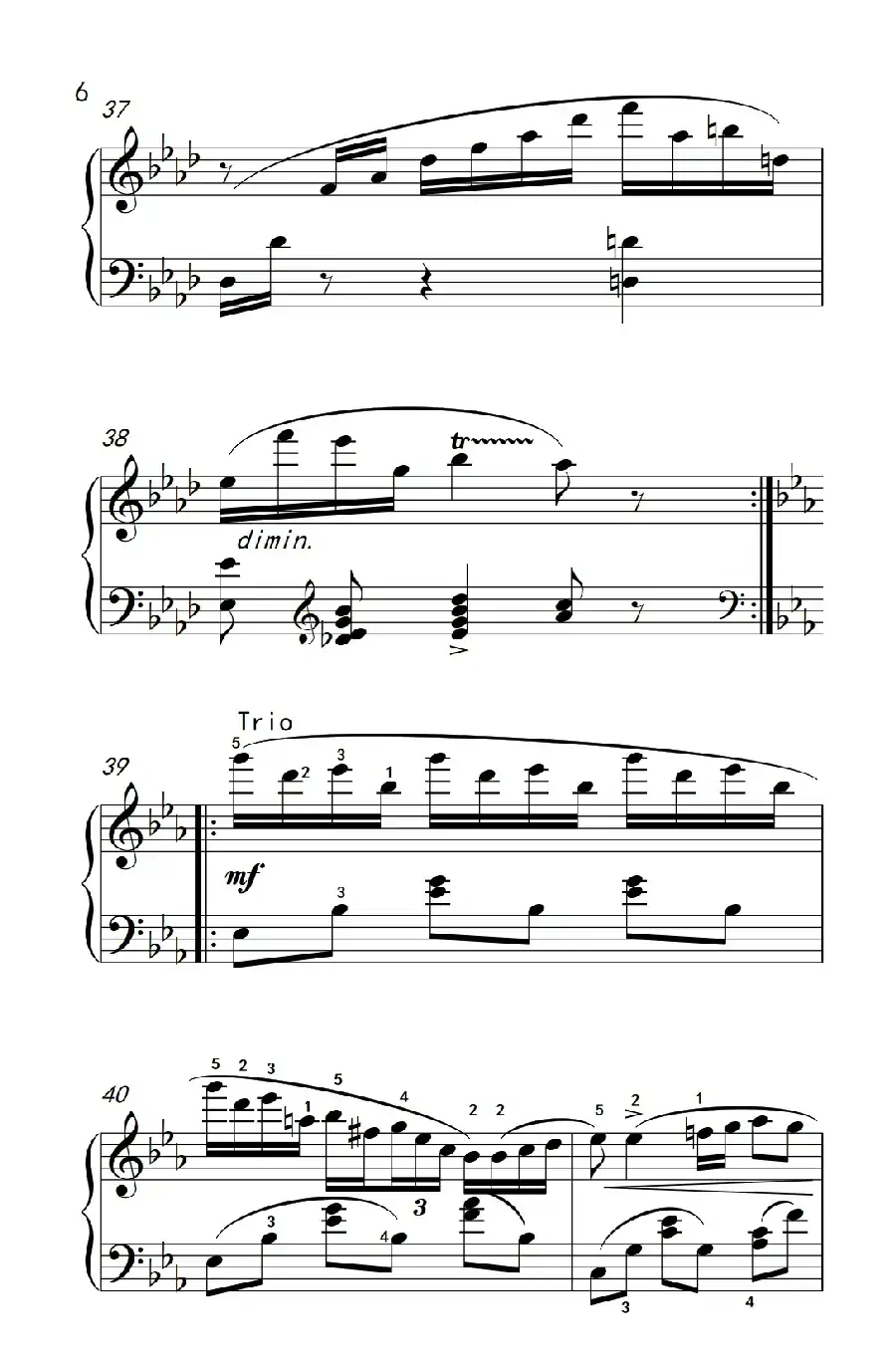 第八级3.♭A大调波兰舞曲(中央音乐学院 钢琴(业余)考级教程 7-9级)