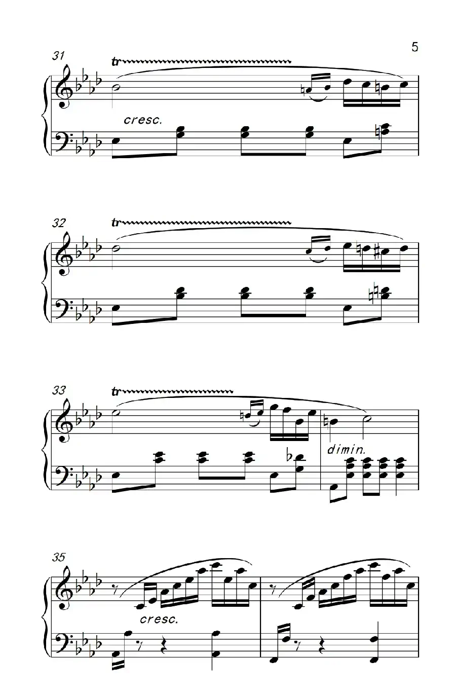 第八级3.♭A大调波兰舞曲(中央音乐学院 钢琴(业余)考级教程 7-9级)