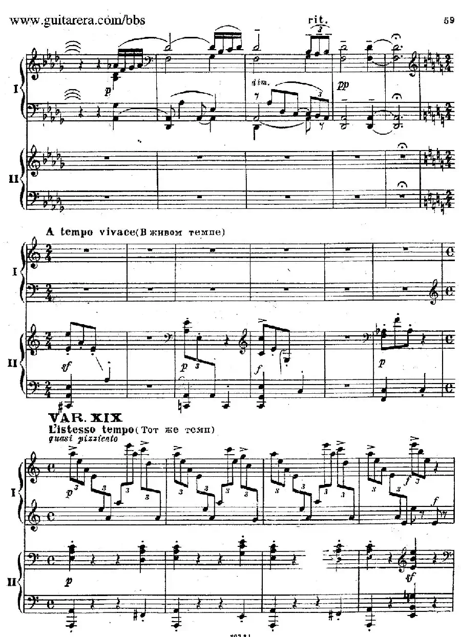 Rhapsody On A Theme Of Paganini Op.43(帕格尼尼主题狂想曲·双钢琴)(P41——60)