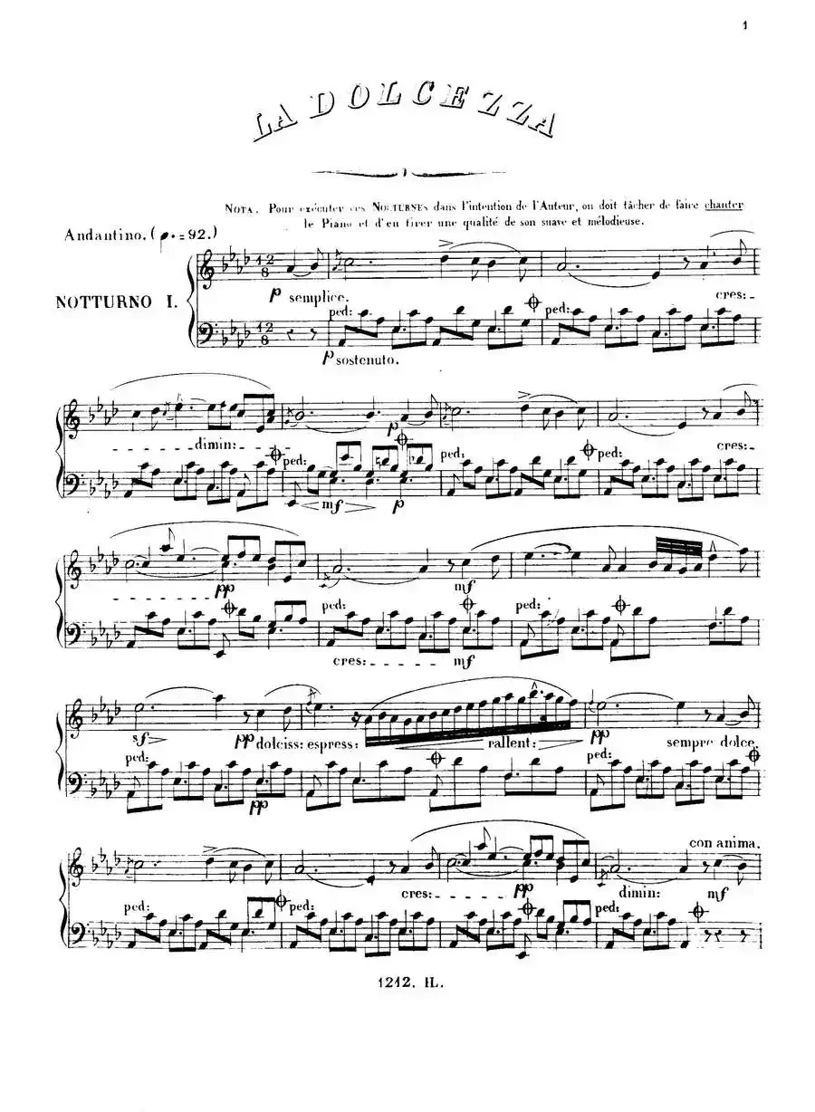 3 Nocturnes Caractéristiques Op·45(3首个性夜曲·1)