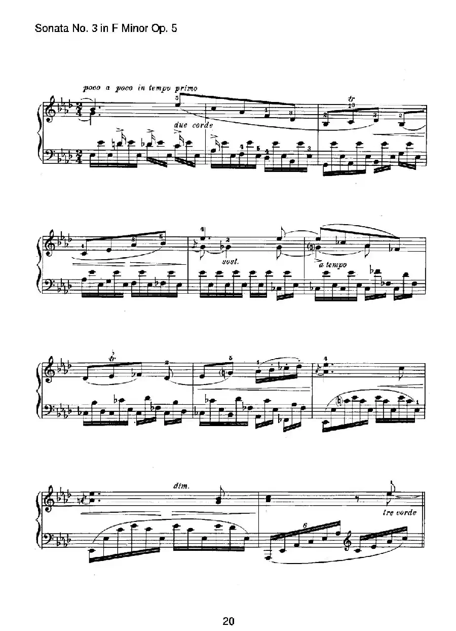 Piano Sonata No.3 in f Minor Op.5(f小调第三钢琴奏鸣曲)