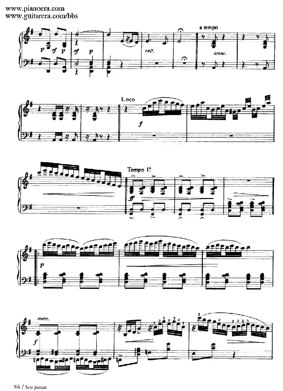 Six Pieces on Spanish Folksongs H.125(6首西班牙民谣小品·4. 巴斯克舞曲 Vascongada)