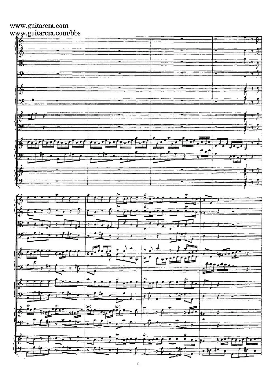 为四架古钢琴而作的a小调协奏曲 BWV 1065(总谱)