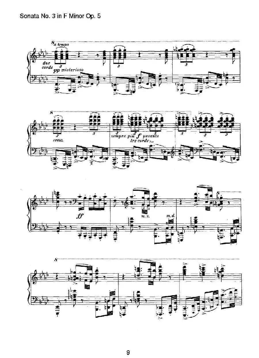 Piano Sonata No.3 in f Minor Op.5(f小调第三钢琴奏鸣曲)