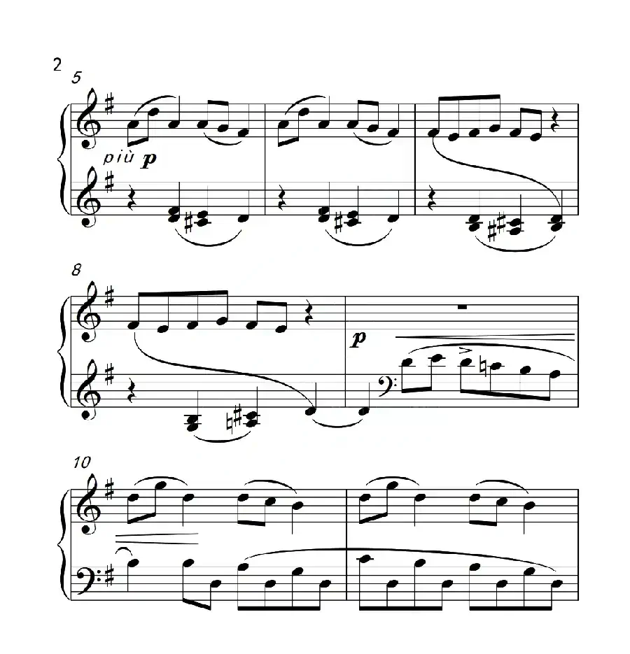 第二级B组 练习曲(中国音乐学院钢琴考级作品1~6级)