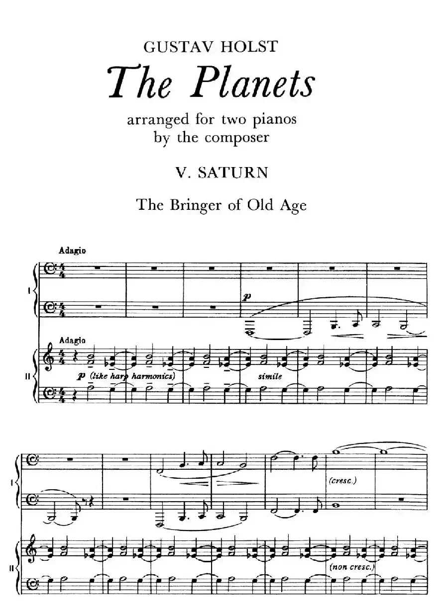 The Planets Op.32(双钢琴)(行星·第五乐章 土星—老年使者)