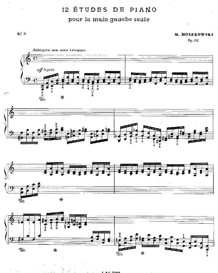 12 Etudes For The Left Hand Op.92 No.3(12首为左手而作的钢琴练习曲)