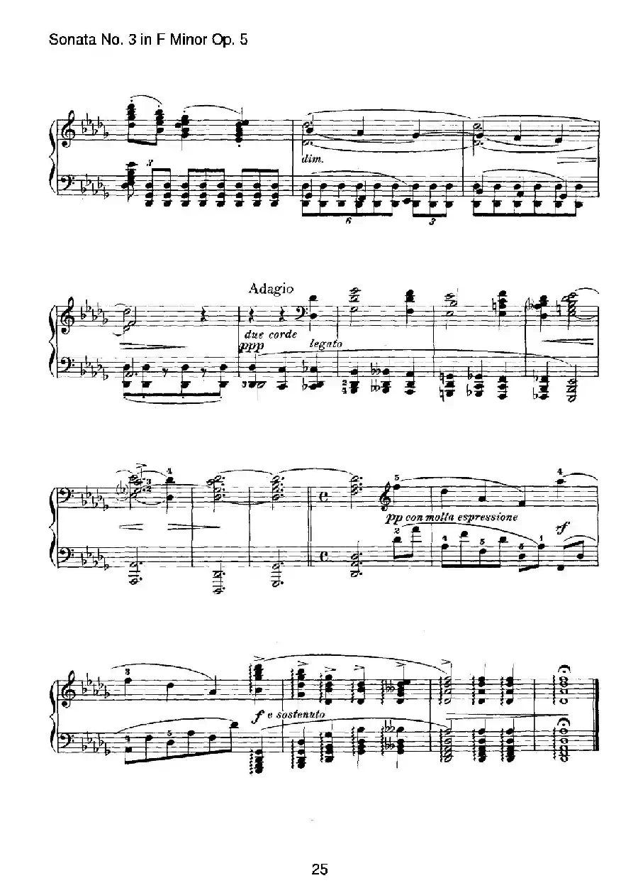 Piano Sonata No.3 in f Minor Op.5(f小调第三钢琴奏鸣曲)
