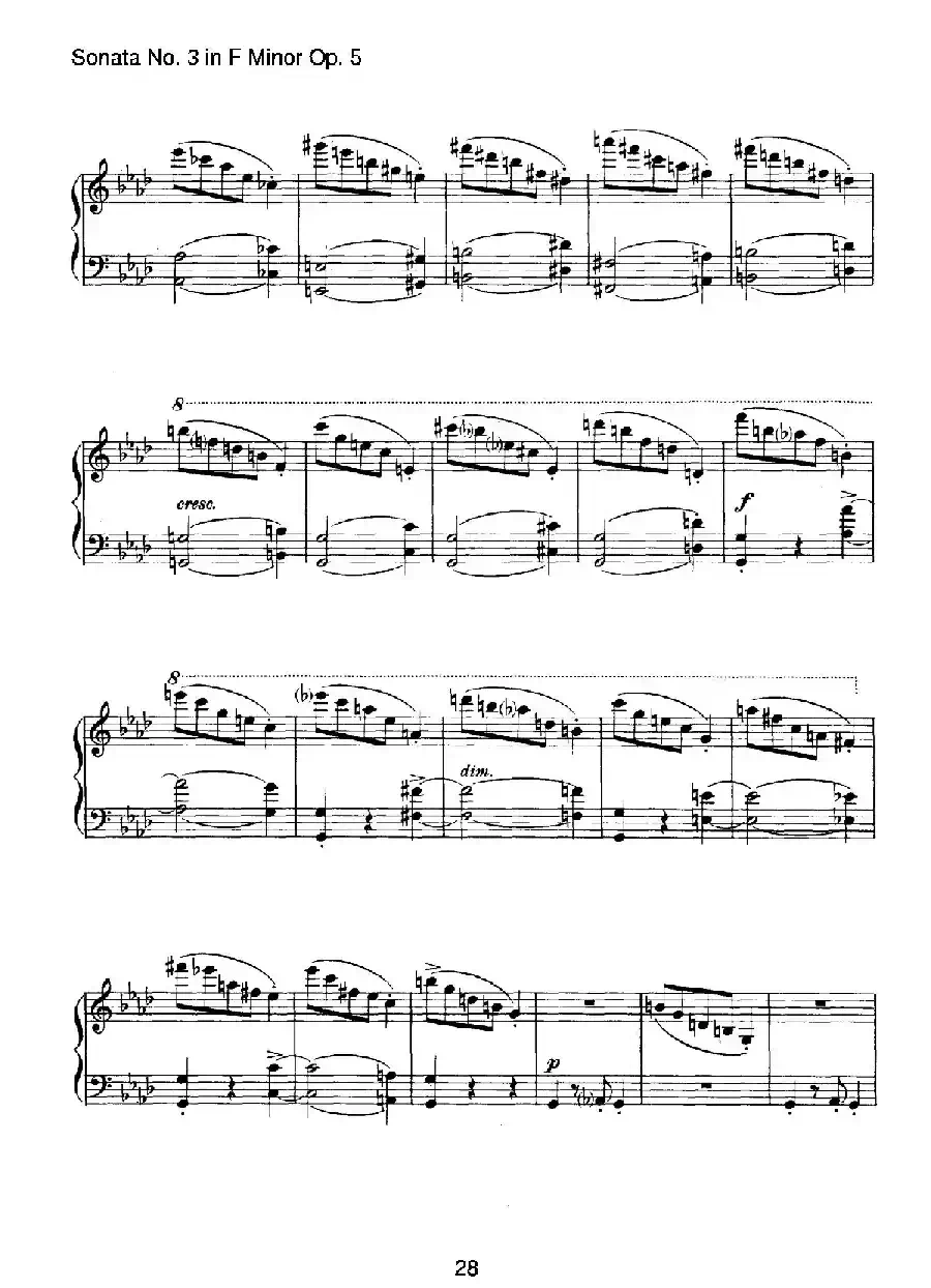 Piano Sonata No.3 in f Minor Op.5(f小调第三钢琴奏鸣曲)