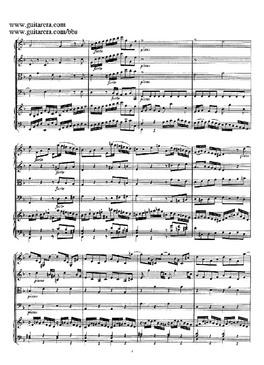 d小调第一号古钢琴协奏曲 BWV 1052(总谱)