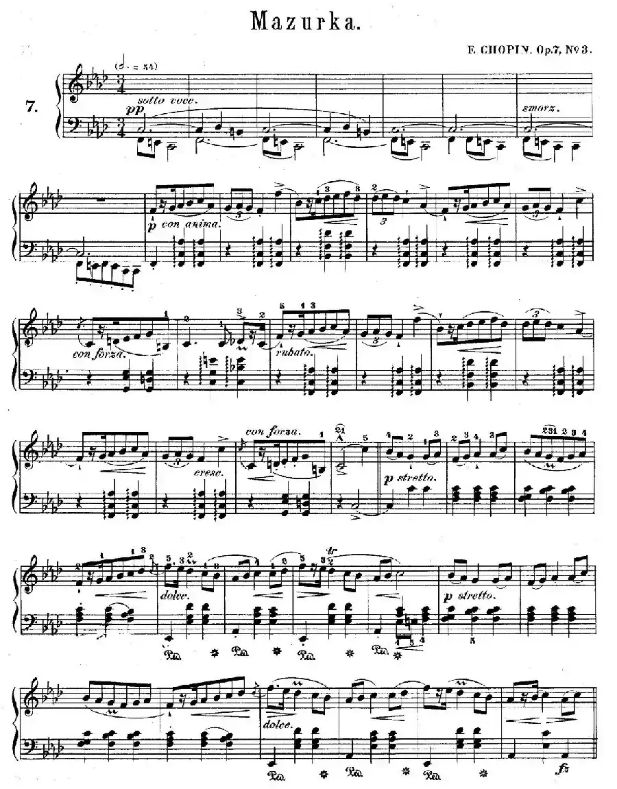 Mazurkas Op.7(5首玛祖卡舞曲·3)