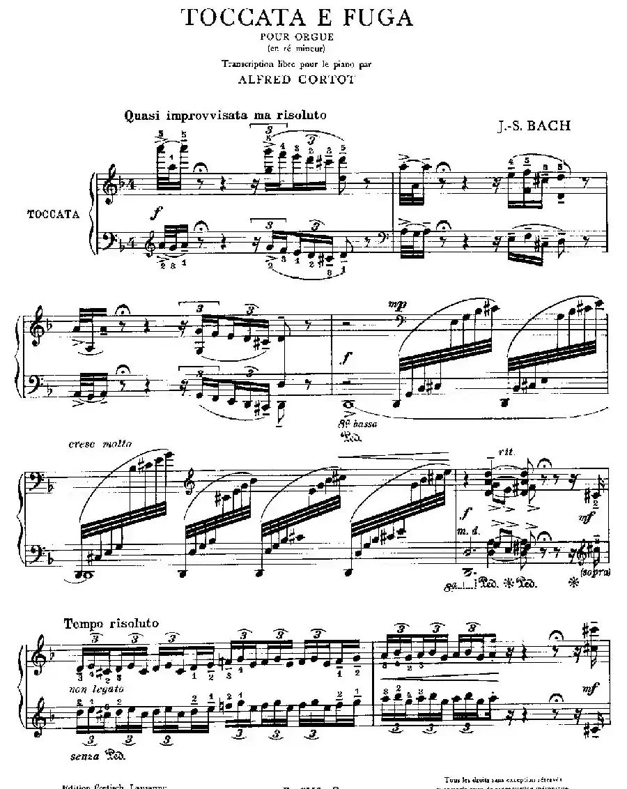 d小调托卡塔与赋格(BWV 565·柯尔托改编钢琴独奏版)