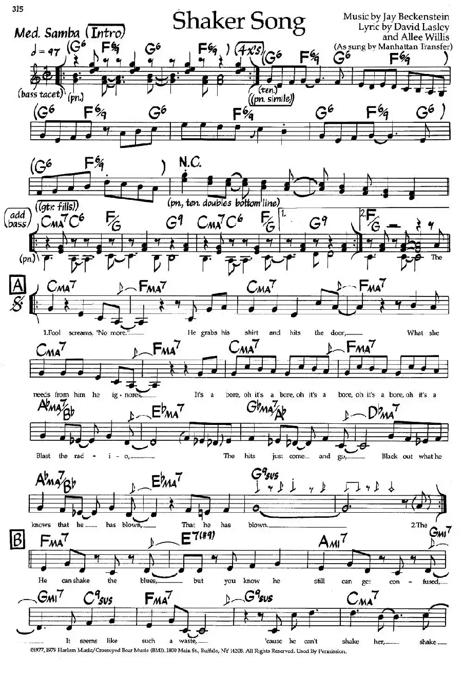 Shaker Song(爵士钢琴曲)