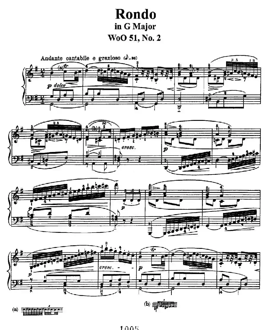 Two Rondos Op.51 No.1(2首回旋曲·2、G大调)