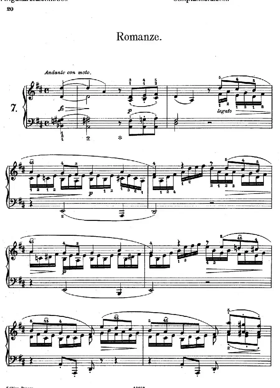 Akvareller Op.19(水彩画 7. 浪漫曲)