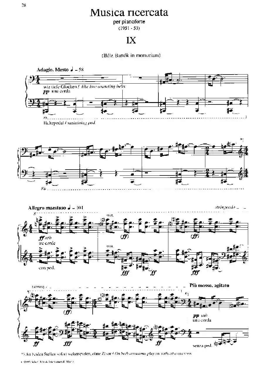 Musica Ricercata(音乐习作·9)