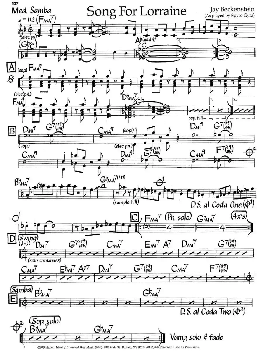 Song For Lorraine(爵士钢琴曲)