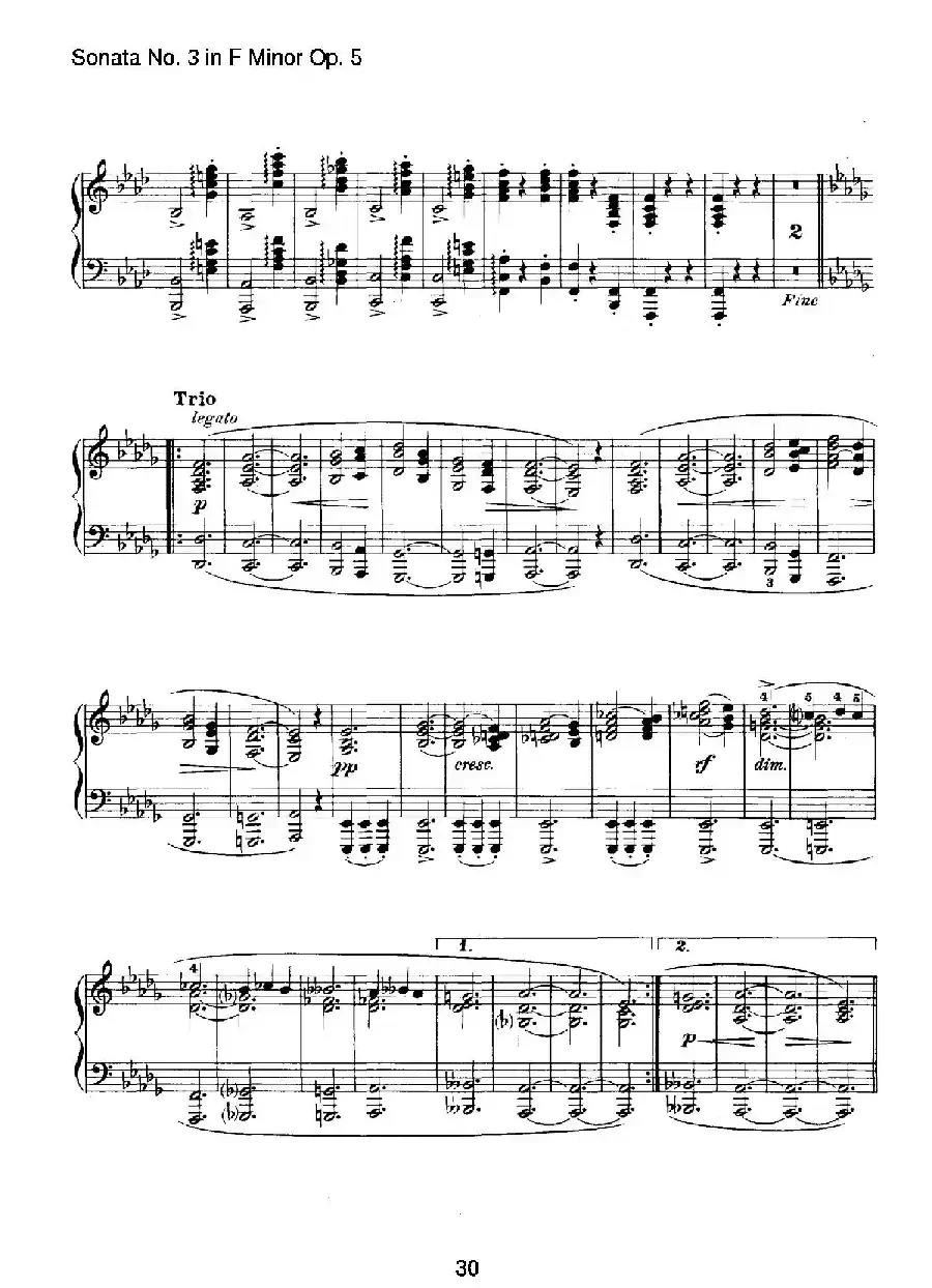 Piano Sonata No.3 in f Minor Op.5(f小调第三钢琴奏鸣曲)