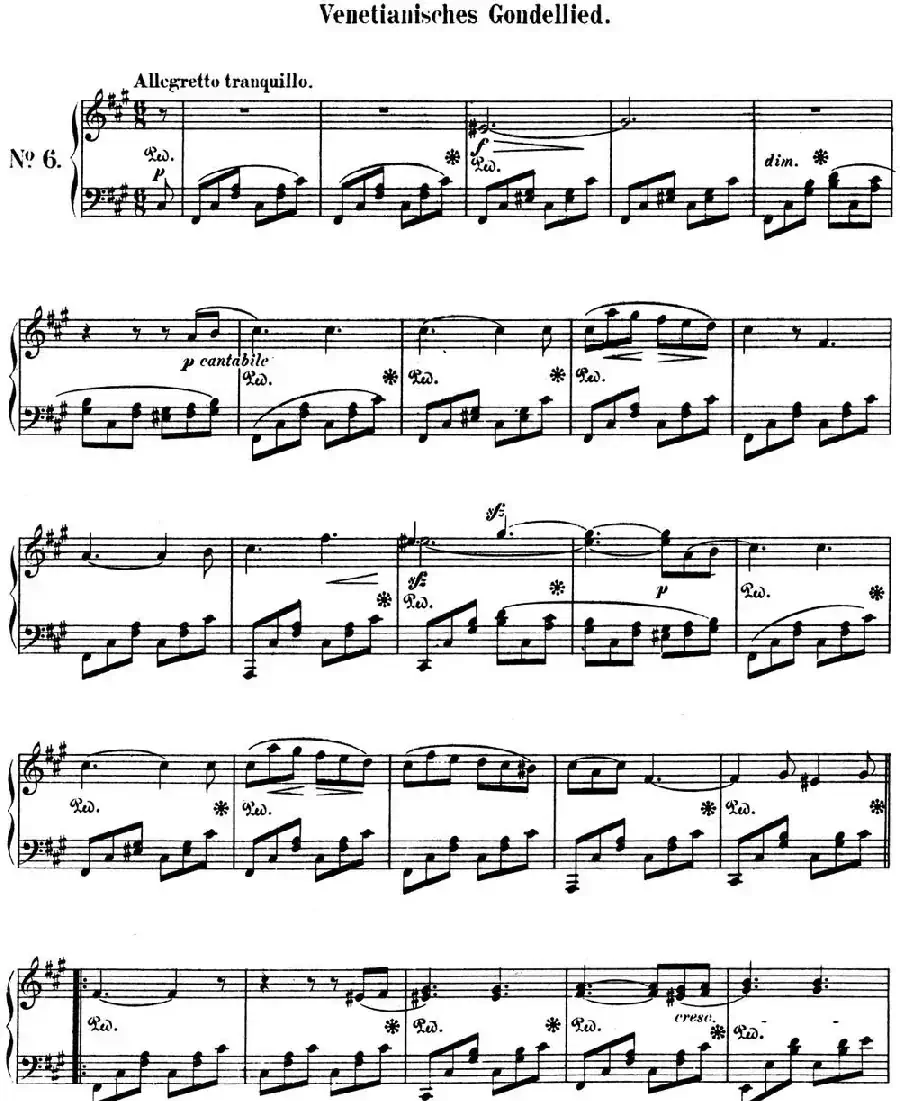 门德尔松无词歌Op.30(NO.6)