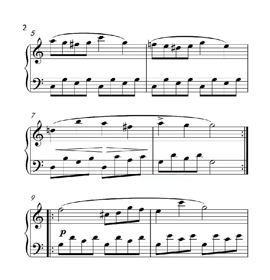 第一级B组 练习曲(中国音乐学院钢琴考级作品1~6级)