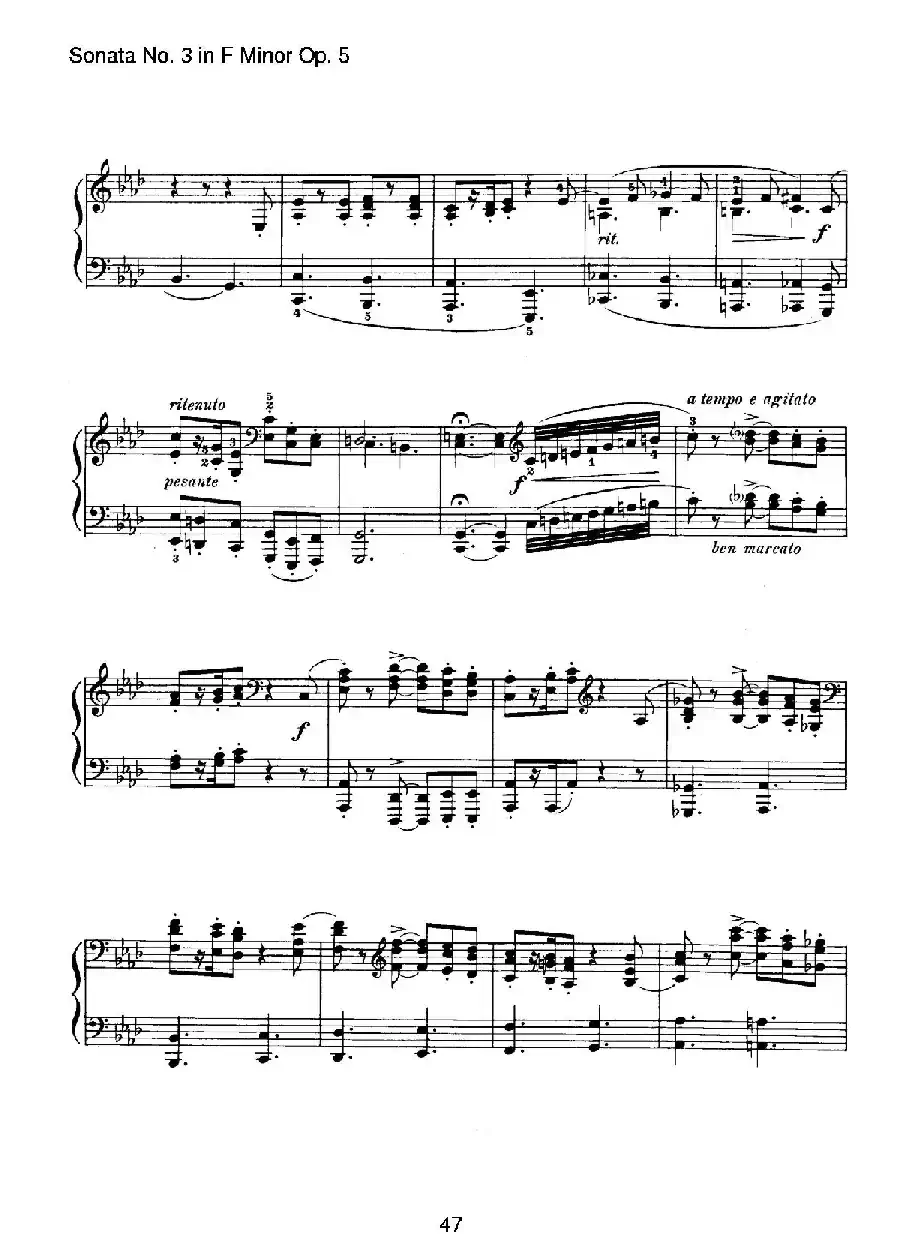Piano Sonata No.3 in f Minor Op.5(f小调第三钢琴奏鸣曲)