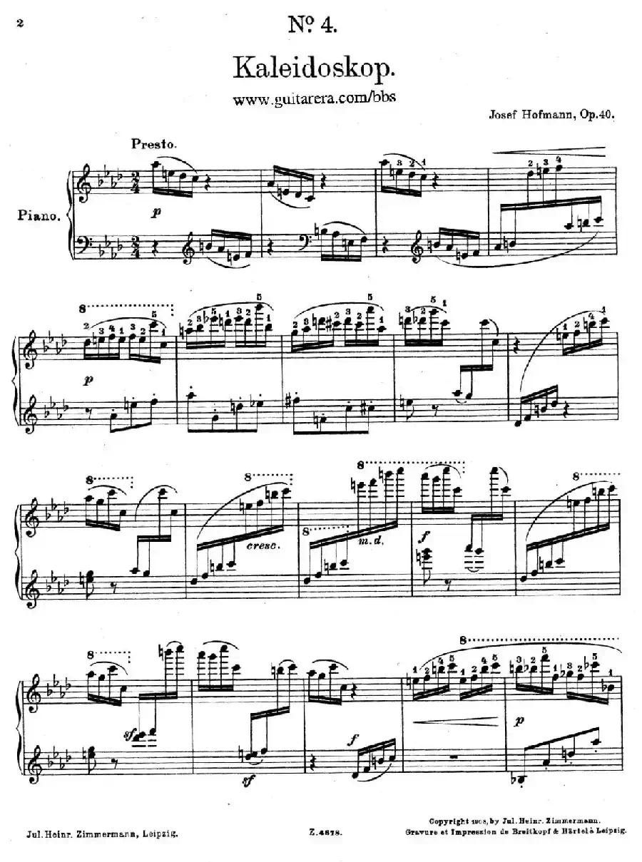 Charakterskizzen Op.40(个性素描 4. 万花筒 Kaleidoskop)