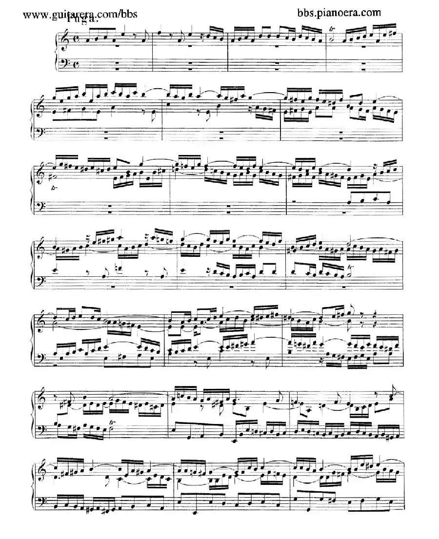 Fantasia and Fugue in a Minor BWV 904(a小调幻想曲与赋格)