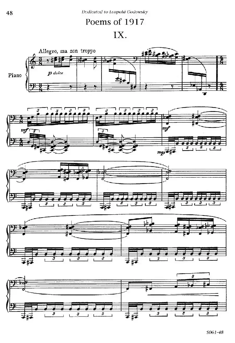 Poems of 1917 Op.41(1917之诗 9. 军中祷告)