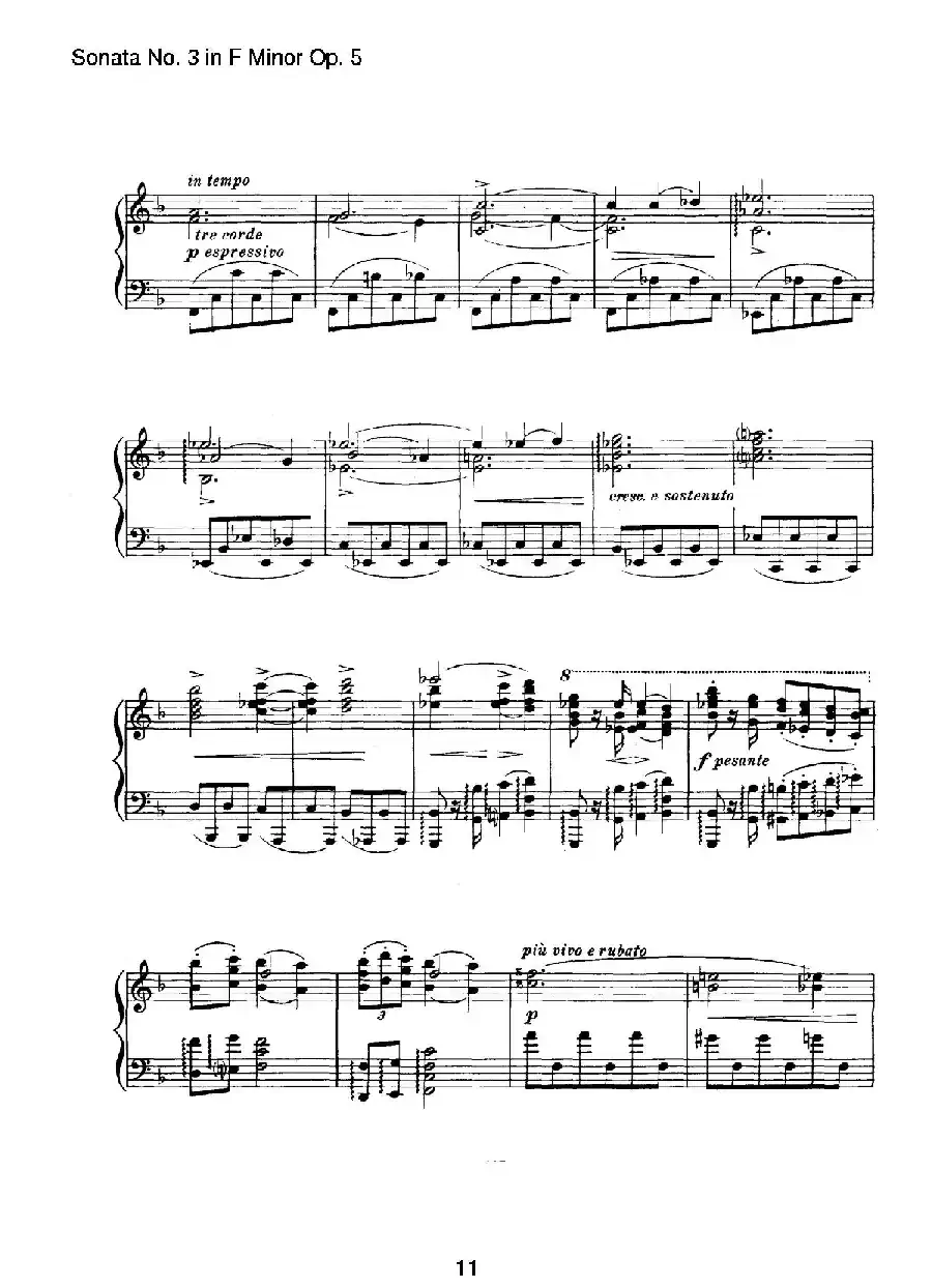 Piano Sonata No.3 in f Minor Op.5(f小调第三钢琴奏鸣曲)