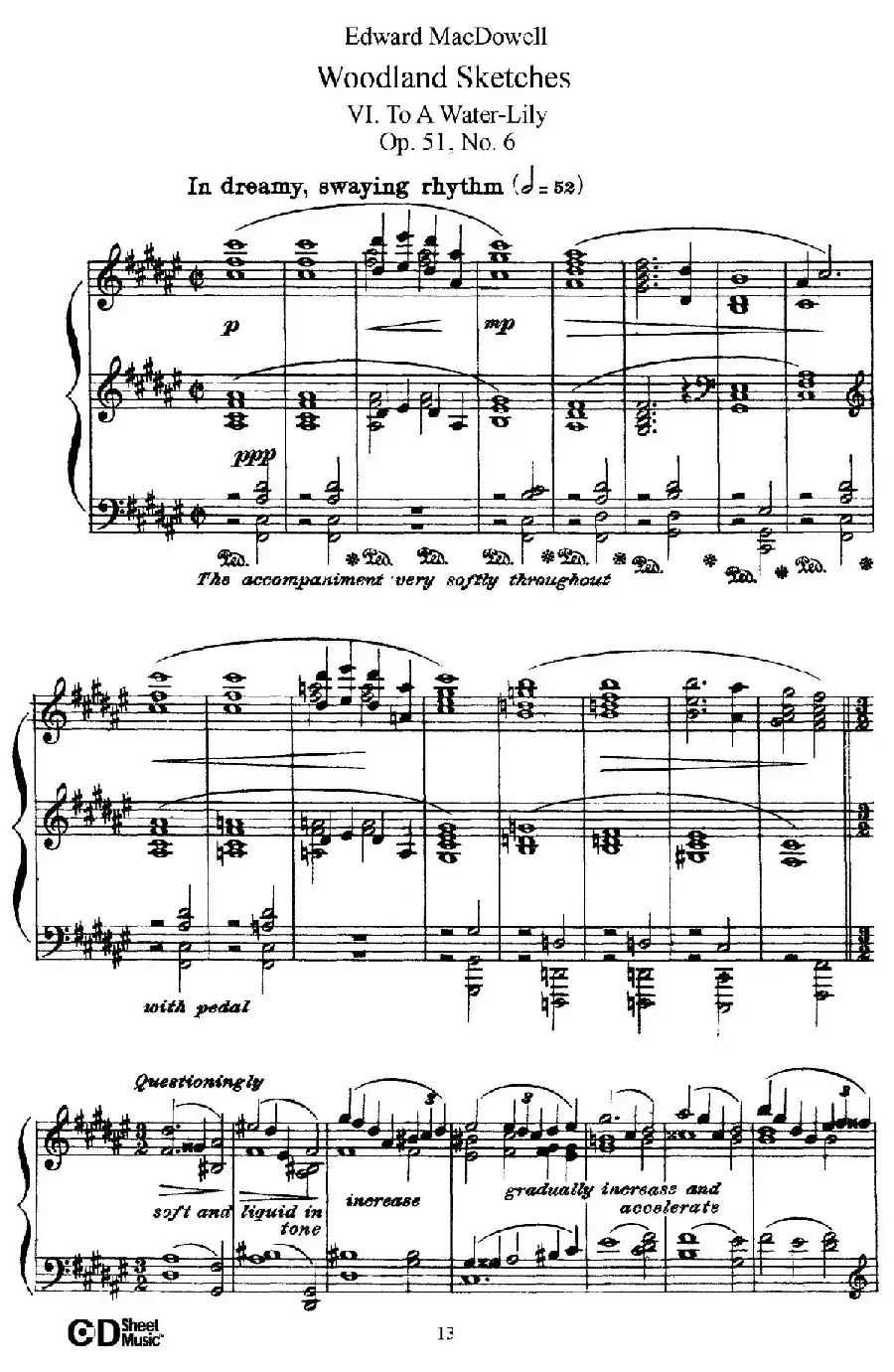 Woodland Sketches Op.51(森林素描·6)