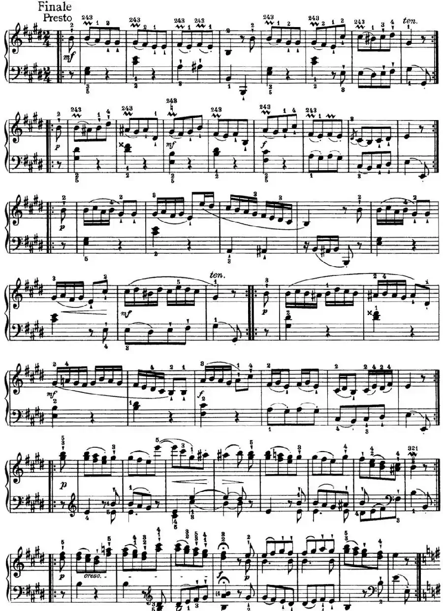 海顿 钢琴奏鸣曲 Hob XVI 31 in E major