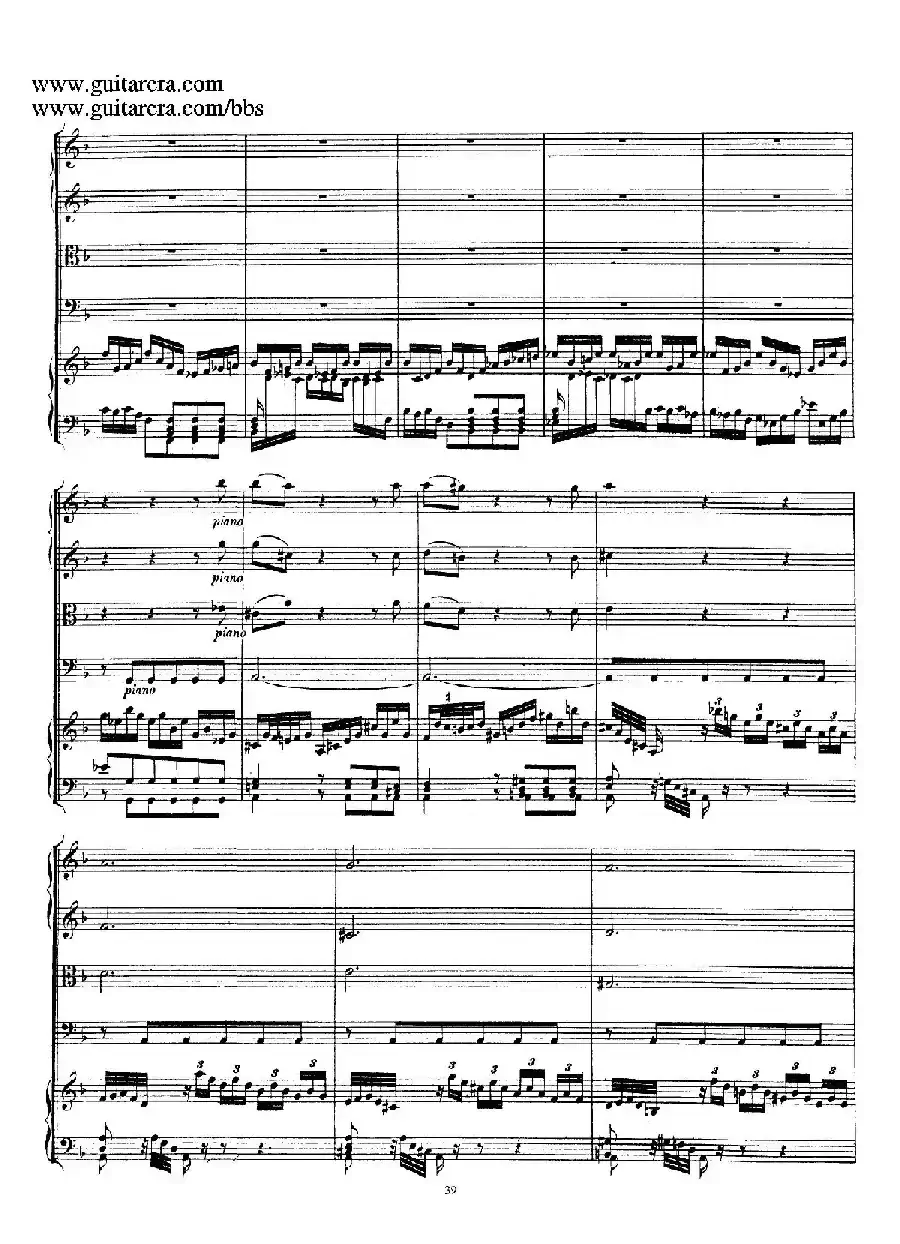 d小调第一号古钢琴协奏曲 BWV 1052(总谱)
