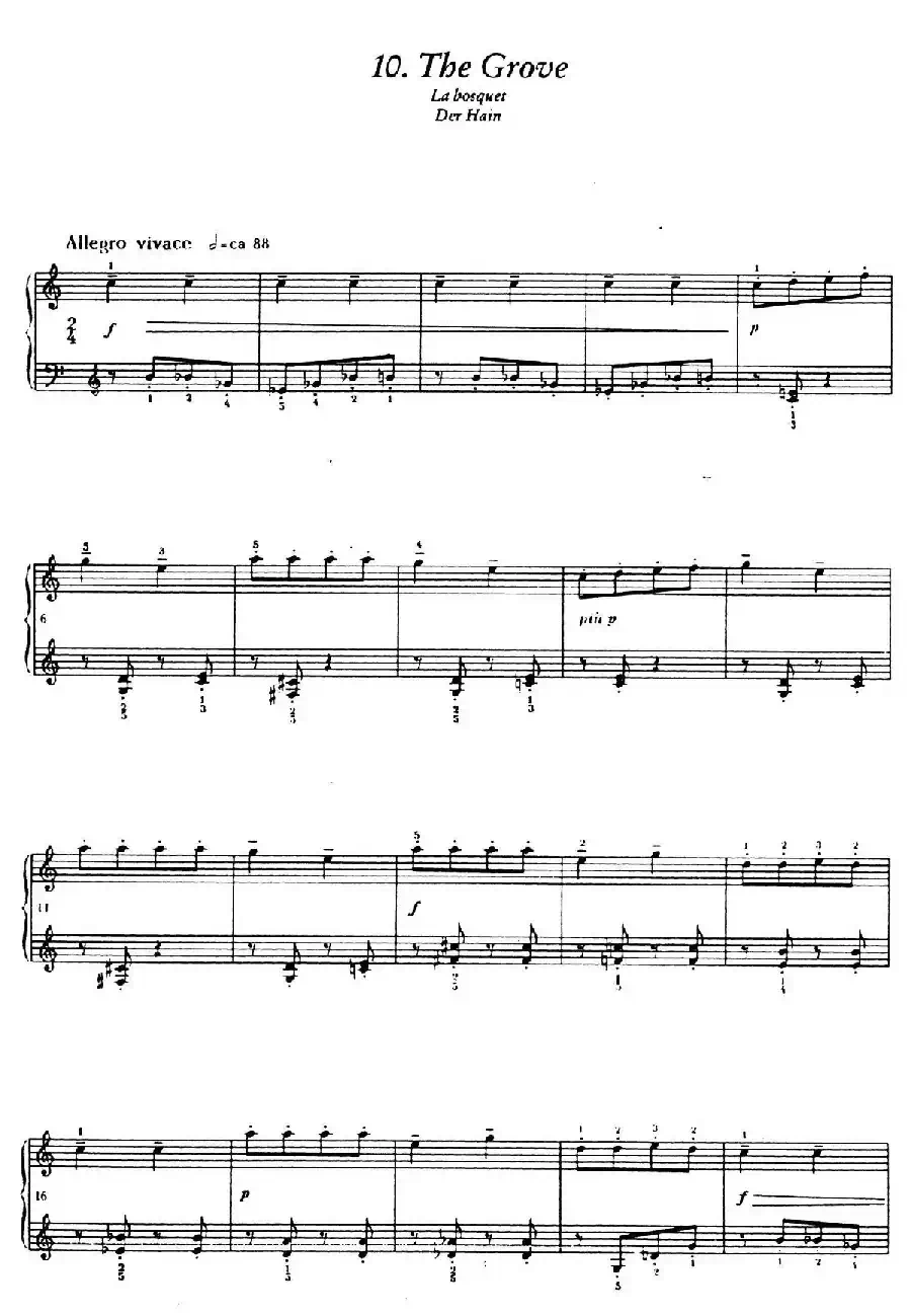 12 Folk Melodies(十二首民间曲调·10)