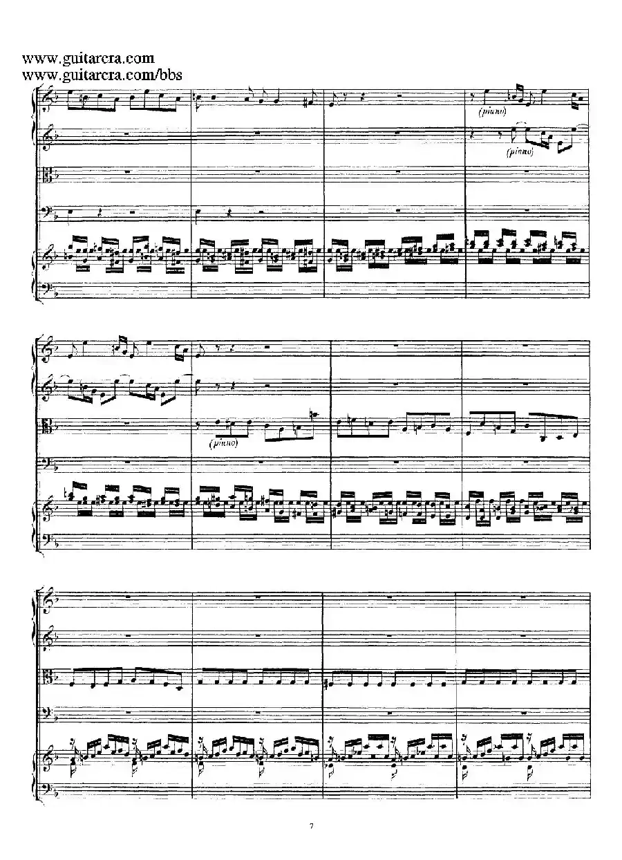 d小调第一号古钢琴协奏曲 BWV 1052(总谱)