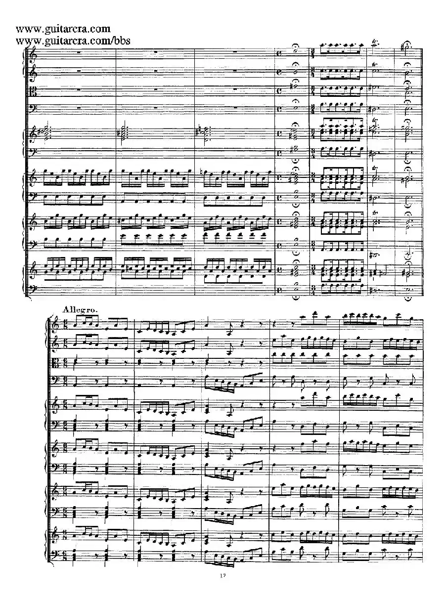 为四架古钢琴而作的a小调协奏曲 BWV 1065(总谱)