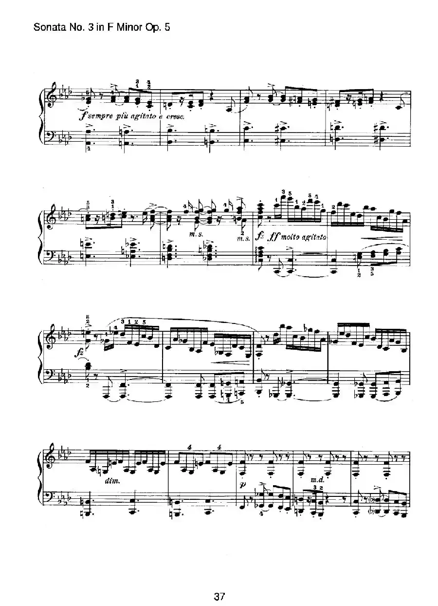 Piano Sonata No.3 in f Minor Op.5(f小调第三钢琴奏鸣曲)
