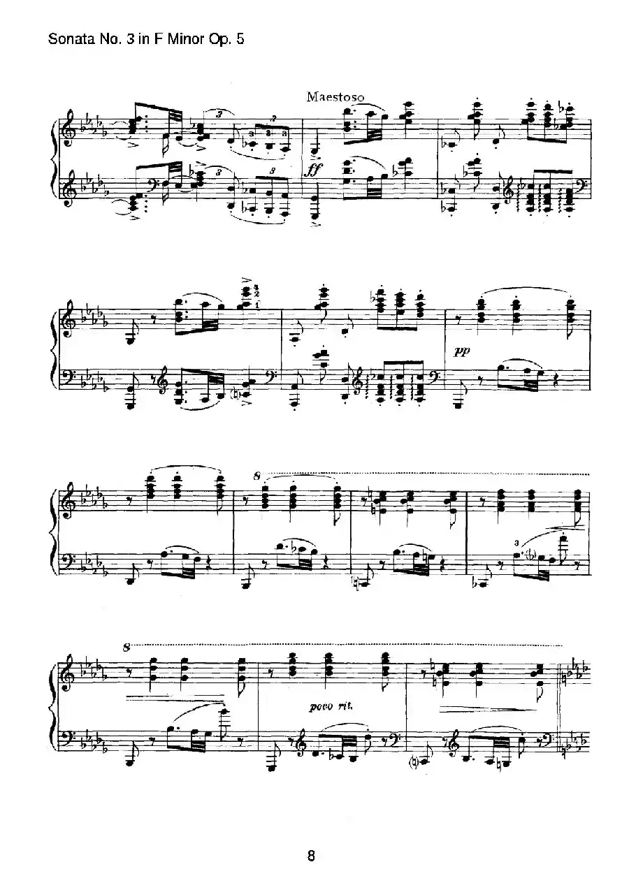 Piano Sonata No.3 in f Minor Op.5(f小调第三钢琴奏鸣曲)