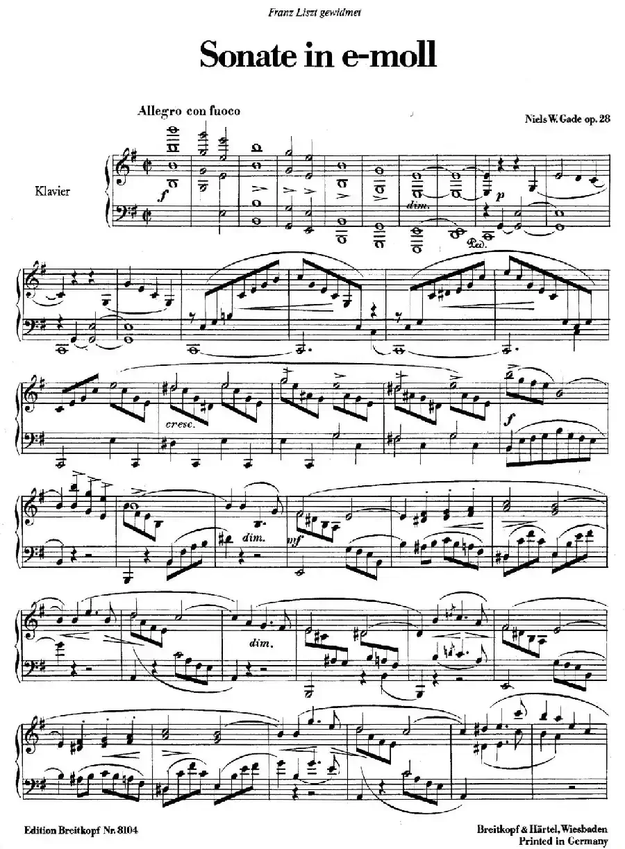 Piano Sonata in e Minor Op.28(e小调钢琴奏鸣曲)