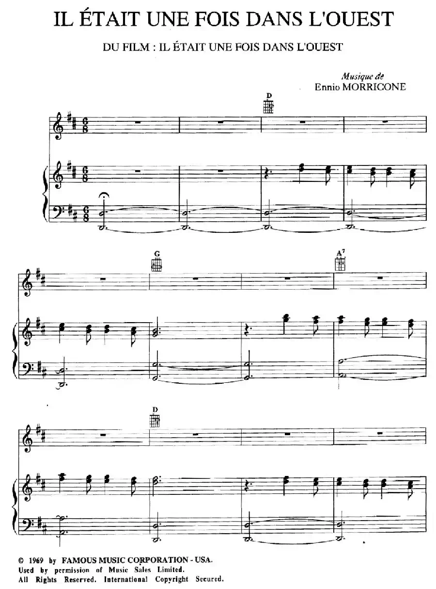 电影配乐大师莫瑞康最佳20首钢琴谱(Best of Ennio Morricone·1)