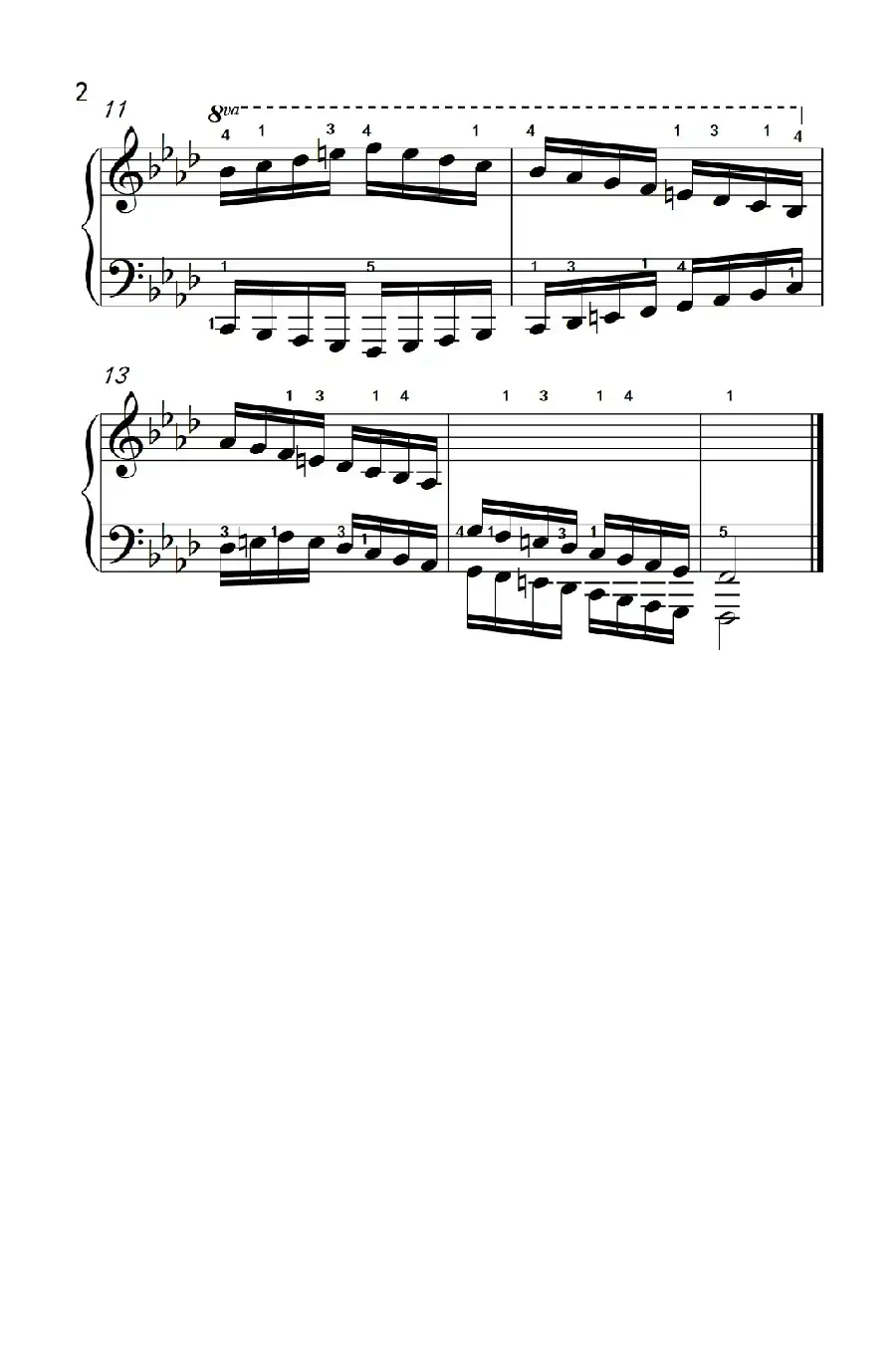 F小调音阶(反向四个八度)(孩子们的钢琴音阶、和弦与琶音 2)