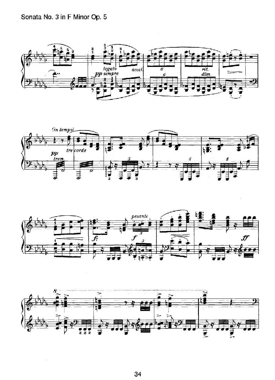 Piano Sonata No.3 in f Minor Op.5(f小调第三钢琴奏鸣曲)